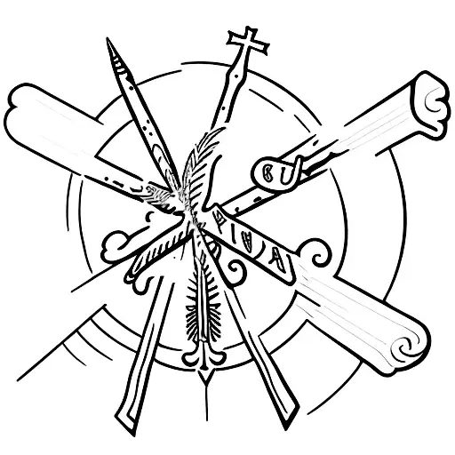 Camino de Santiago shell and St James Cross tattoo design idea
