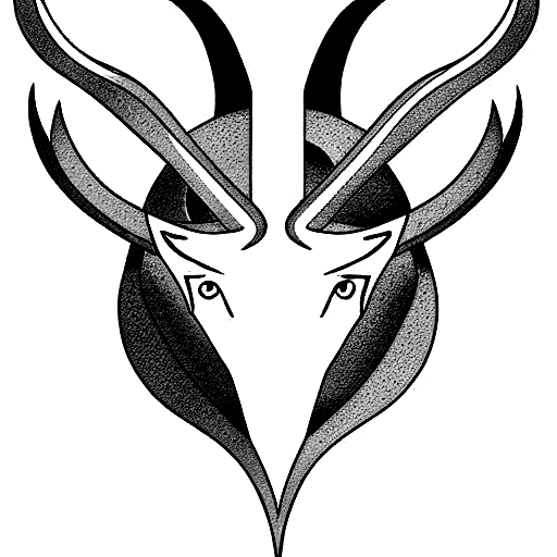 demonic capricorn tattoo design idea