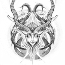 demonic full body capricorn tattoo design idea