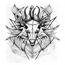 demonic full body capricorn tattoo design idea