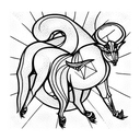 demonic full body capricorn tattoo design idea