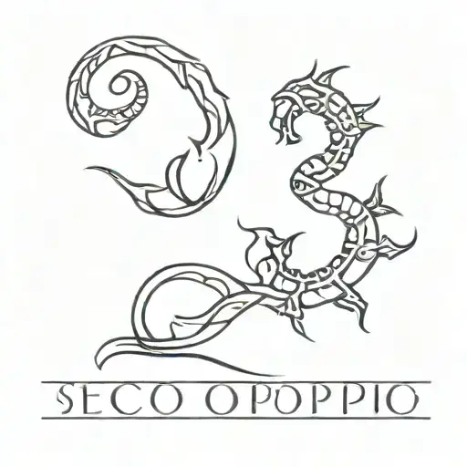 Scorpio zodiac symbol and number 8 tattoo design idea
