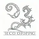 Scorpio zodiac symbol and number 8 tattoo design idea