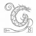Scorpio zodiac symbol and number 8 tattoo design idea