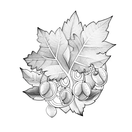 Laurel wreath with grape vine  tattoo design idea