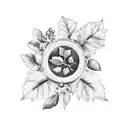 Laurel wreath with grape vine  tattoo design idea