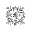 Laurel wreath with grape vine  tattoo design idea