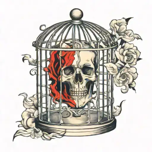 soul breaking through cage  tattoo design idea