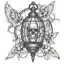 light with broken cage shattered tattoo design idea