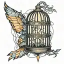 light with broken cage shattered tattoo design idea