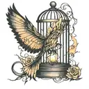 light with broken cage shattered tattoo design idea