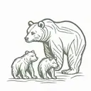 bear and cubs tattoo design idea