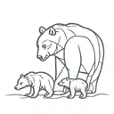 bear and cubs tattoo design idea