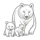 bear and cubs tattoo design idea