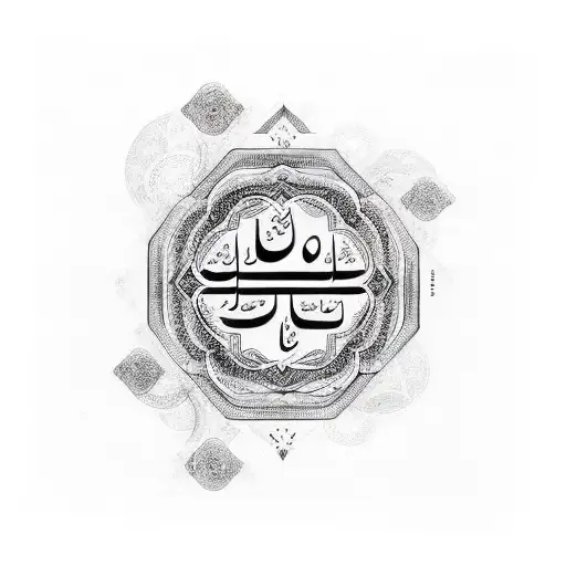 A mantra written in a beautiful calligraphy style with intricate nature patterns tattoo design idea