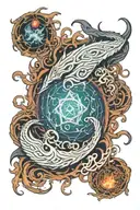 anime eldritch horror tattoo design idea