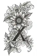 may 20 2024 in roman numerals with flowers around it  tattoo design idea