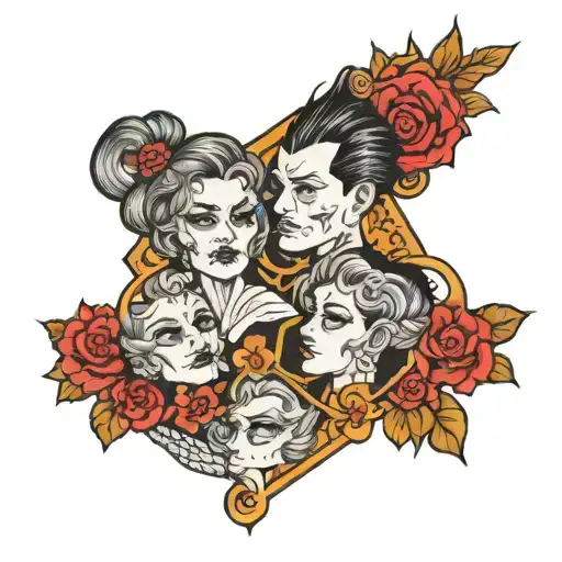 1 older brother 3 older sister father mother tattoo design idea