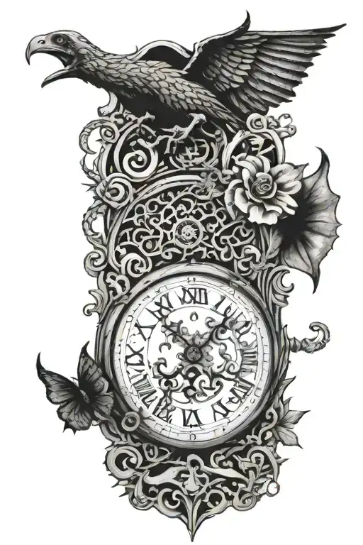 Uhr, Tod, "Mors Certa, Hora Incerta" tattoo design idea