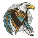eagle feathers tattoo design idea