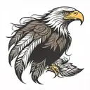 eagle feathers tattoo design idea