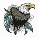 eagle feathers tattoo design idea