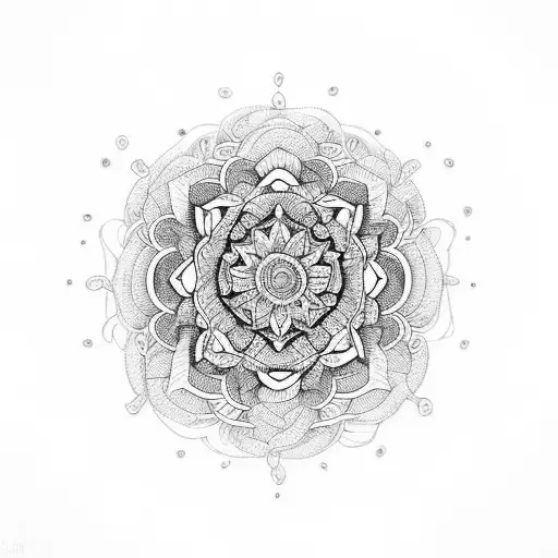 An intricate mandala design with tortoise elements and hidden dragonflies tattoo design idea