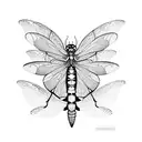 A tortoise and dragonfly in a natural scene tattoo design idea