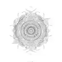 An intricate mandala design with tortoise elements and hidden dragonflies tattoo design idea