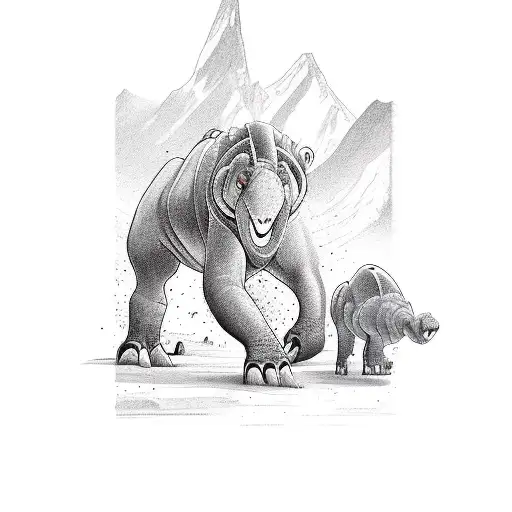 land before time tattoo design idea