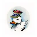 duck with a hat tattoo design idea