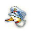 duck with a hat tattoo design idea