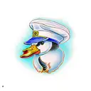 duck with a hat tattoo design idea