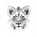 lioness 2 cubs tattoo design idea