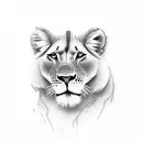 lioness 2 cubs tattoo design idea