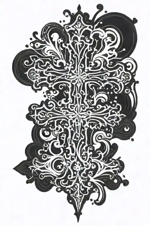 paint splash cross black tattoo design idea