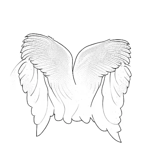 the wings of an eagle with a tree on top  tattoo design idea