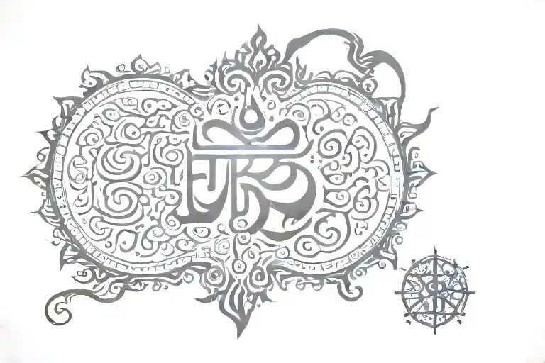 mritunjaya mantra written tattoo design idea