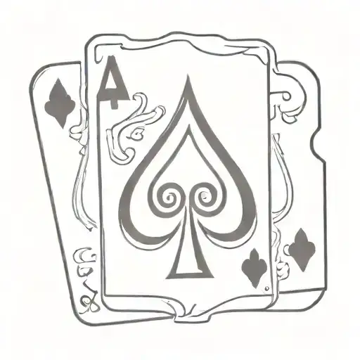 burning ace of spades playing card tattoo design idea