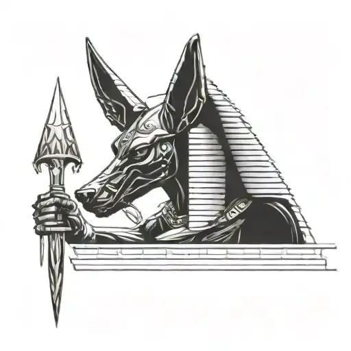 anubis egiptian god tattoo design idea