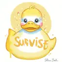 sunrise, rubber duck with saying always see the daylight tattoo design idea