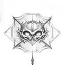 1999 written vertically in a gothic font with 13 and 13 on both sides in the middle and a sword underneath the 1999  tattoo design idea