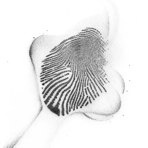 fingerprint with number five init  tattoo design idea