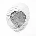 fingerprint with number five init  tattoo design idea
