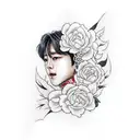 jungkook from BTS  tattoo design idea