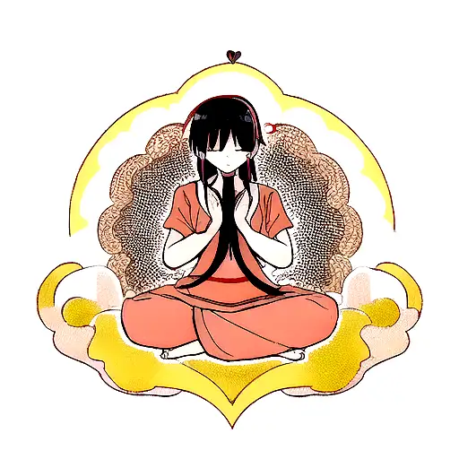 a yogi meditating, balancing mind and heart related with karma  tattoo design idea