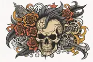Combine elements of punk and industrial music into a unique tattoo design tattoo design idea