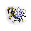 scorpion with roses tattoo design idea