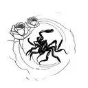 scorpion with roses tattoo design idea