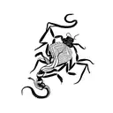 scorpion with roses tattoo design idea